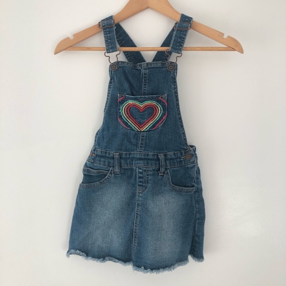 Cat & Jack Other - CAT&JACK Girls Rainbow Jean Overall Dress - S (6)